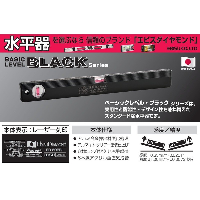 エビスダイヤモンド ベーシックレベルブラック 300mm ブラック/ブルー ED-30BBL