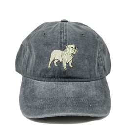 New White English Bulldog embroidered dad hat, White Bulldog embroidered baseball cap, custom dog hat, custom dog cap