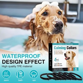 Calming Collar for Dogs, 4 Packs Dog Calming Collar, Relief Anxiety Stress Separation, Lasts 60 Days, 25 Inches Size Flexible Adjustable, for All Small Medium and Large Dog (Black)