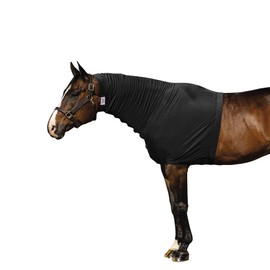 UltraFlex Horse Sleazy Slickers |Protection Horse Slinky | Horse Sleazy Dirt & Dust Defense | Sleezy for Horses Needs | Full Zip Hood (Faceless) | Color Black | Size Large