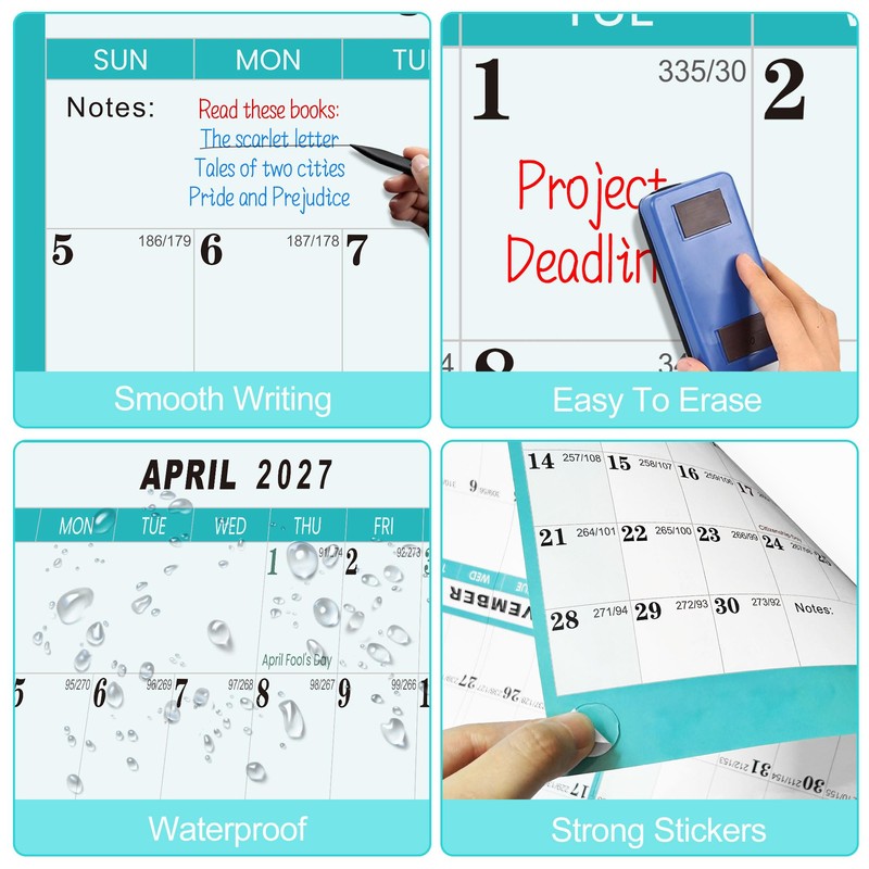 32"x48" Academic Wall Calendar 2026-2027, JUL 2026 - JUN 2027