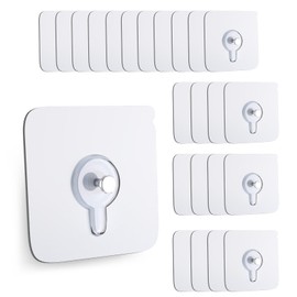 Paquete de 24 ganchos adhesivos de pared, ganchos de pared sin clavos, ganchos de imagen sin daños, impermeables y resistentes al óxido para usar en e