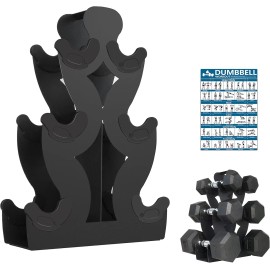 Tamisom Dumbbell Storage Rack Weight Organizer Only for Home Gym 3-Tier, Black