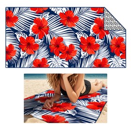 PAMFOIEL 59 x 29 inchs Womens Microfiber Beach Towel Floral Print Sand Cloud Quick Dry Summer Beach Towels Lightweight Swimming Bath Towel Red