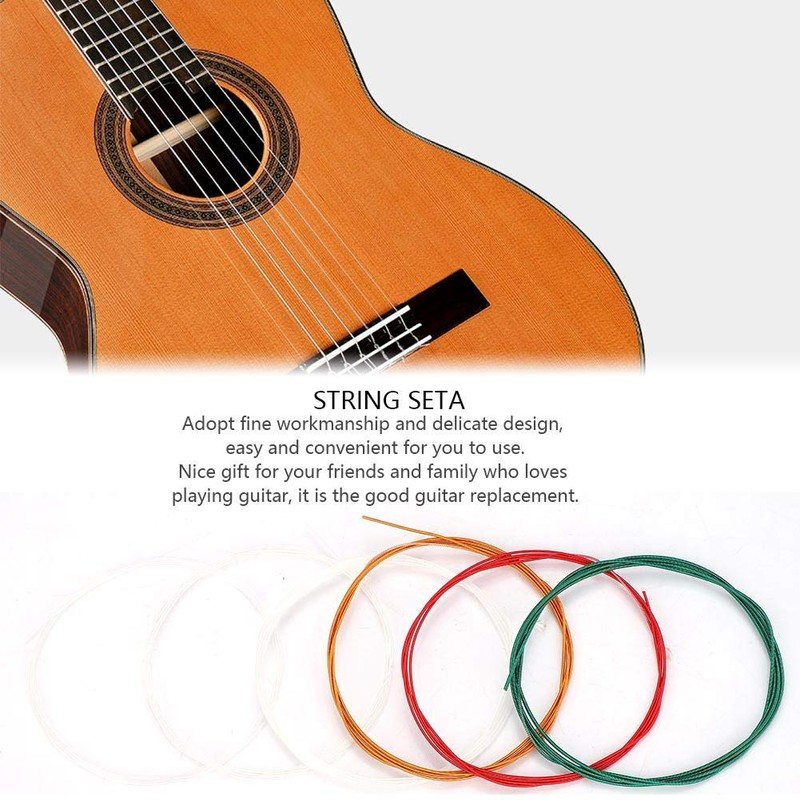 Pack of 6 Metal Guitar Strings, Nylon Guitar Strings, Acoustic