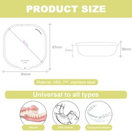 GmeDhc Dental Appliance Holder with Basket, Orthodontic Dental Appliance Case, Teeth Device Box, for Soaking and Storing Dentures