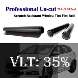 MKBROTHER 35% VLT 20" in x 15' Ft (20in x 180in) Heat & UV Block Professional Window Tint Adhesive Film Auto Car