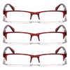 V.W.E. 3 Pairs Rectangular Half Rim Reading Glasses - Simple