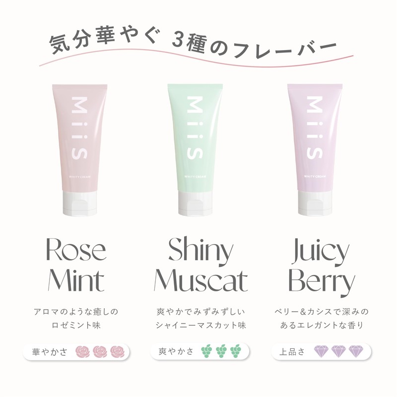 MiiS Whitey Cream (Set of 3) Shiny Muscat Toothpaste Whitening
