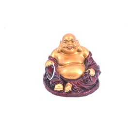 LHR trading inc Happy Buddha Statue - Sitting Laughing Buddha Feng Shui Figurines Wealth and Good Luck for Home & Office Décor - Inspirational Religious Happy Gifts (Red)