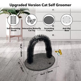 PetPrime Cat Arch Groomer Self Grooming Cat Back Scratcher Cat Brush Arch Mas