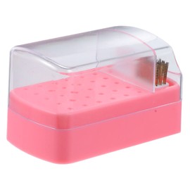 Mikinona Ergonomic Nail Drill Bit Holder Box 30 Slots Storage Case for Nail Art Tools