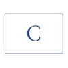 Caspari Navy Embossed Initials Boxed Note Cards in Letter C,
