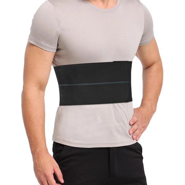 Pauline Broken Rib Brace Compression Chest Binder 30â€-45â€ Black Support