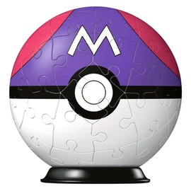 Ravensburger 3D Puzzle 11564 - Puzzle Ball Pokémon Pokéballs - Master Ball - [EN] Master Ball - 54 Pieces - for Pokémon Fans from 6 Years