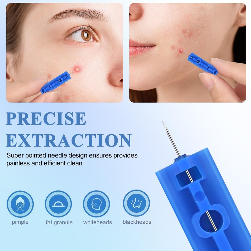 Acne Needle, 50 Pcs Disposable Pimple Needle and 72 Dots