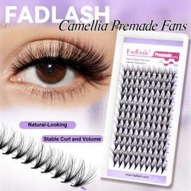 FADLASH Premade Lash Fans Multi Length Hybrid Volume Premade Easy Fans 0.07 Thickness D Curl 20D Multi Length 10-12-14mm Camellia Natural Eyelash Extensions (20D-0.07-D, Camellia 10-12-14mm)