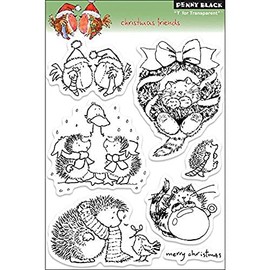 Penny Black 200836 Christmas Friends Sheet Clear Stamp, 5 by 7.5-Inch