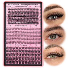 Goddvenus Wispy Cluster Lashes Natural Individual Eyelashes 3 Styles Lash Clusters Mixed C Curl Eyelash Clusters Russian D Curl Lashes Individual Cluster for DIY Eyelash Extension (165pcs 10-18mm)