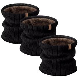 Winter Neck Gaiter for Men & Women – 3 Pack Fleece Lined Neck Warmer, Soft & Stretchy Face Cover Scarf for Cold Weather