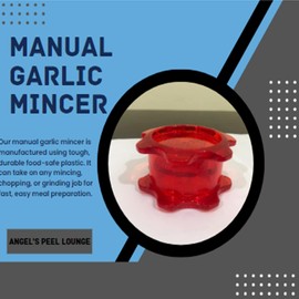 Angel’s Peel Lounge Garlic Mincer, Manual Garlic Press for Quick Meal Preparation - Kitchen Tools for Mincing Garlic, Ginger, Herbs, Nuts (Red Color)