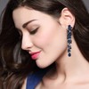 EVER FAITH Rhinestone Crystal Chandelier Clip-on Earrings for Women, Art