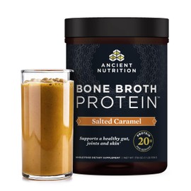 Ancient Nutrition Bone Broth Protein Powder, Salted Caramel, 19g Protein per Serving, Beef, Supports Healthy Skin, Gut Health, Joint Supplement, Gluten Free, Paleo and Keto Friendly, 20 Servings