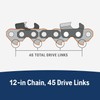 Husqvarna X-Cut S93G 12 Inch Chainsaw Chain, 3/8" Mini Pitch,