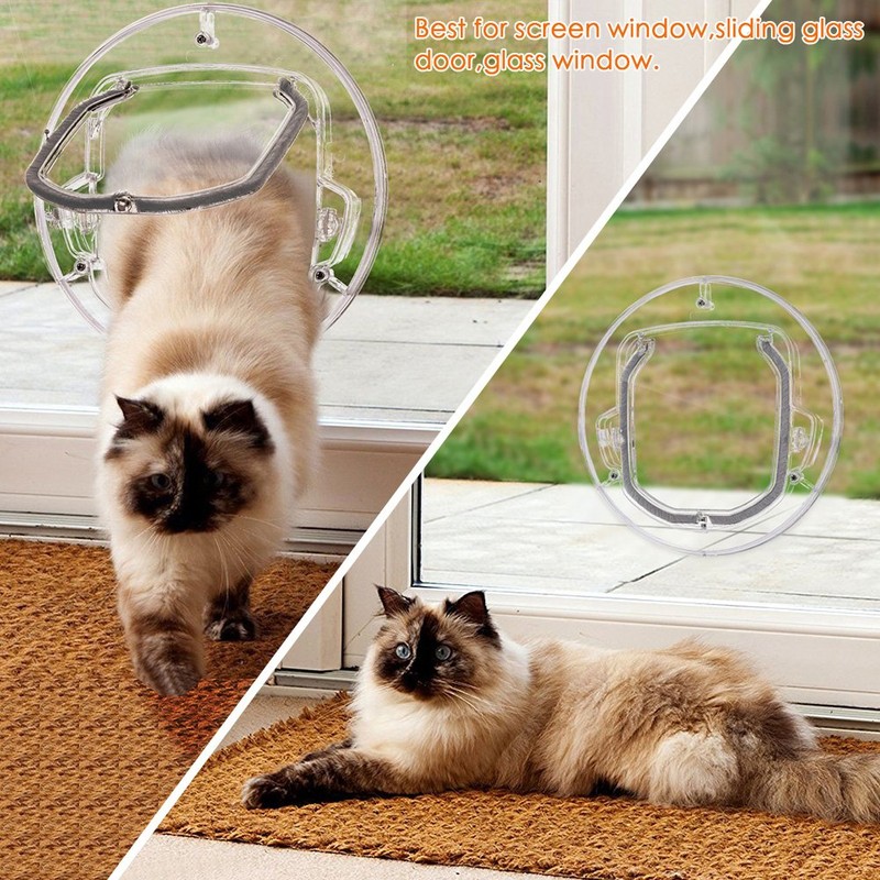 Madezz Cat Flap Door, 4 Way Locking Cat Doors, Small