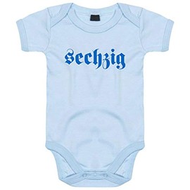 FanShirts4u Baby Bodysuit Sixty Blue Munich Light Blue 3-6 Months
