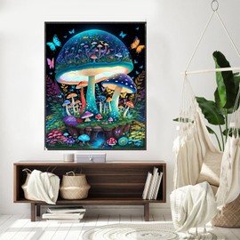 Meothan Paint by Numbers Kits for Adults Beginners- Easy Canvas Mushroom Paint by Number for Home Decor and Gifts 11.8x15.7inch (30x40cm)