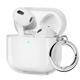ULAK Compatible with AirPods 4 Case, Transparent Soft TPU Protective Case Cover for AirPods 4th Generation 2024 with Ring Keychain Accessories for Women Girls [Front Led Visible], Clear