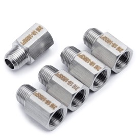 LTWFITTING Stainless Steel 316 Pipe 1/8" Female BSPP x 1/8" Male BSPT Adapter Fuel Gas Air (Pack of 5)