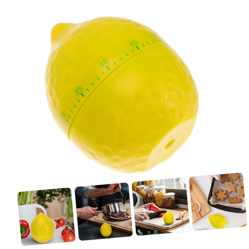 Ciieeo 2pcs Lemon Shaped Kitchen Timer Mechanical Cooking Timer for