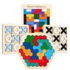 NAODONGLI Wooden Puzzles,Geometric Shape Logic Hexagon Puzzle Toys Brain Teasers