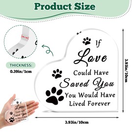 Pet Memorial Gift Acrylic Heart Keepsake Sympathy Gifts for Loss of Dog Cat Remembrance Gift for Pet Lover Pet Owners In Memory of Pet Memorial Acrylic Plaque for Friends Daughter Son Vet