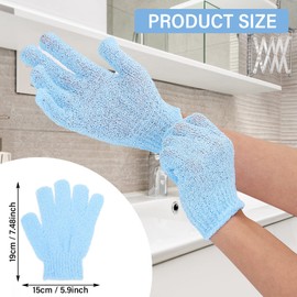 Sibba Pack of 8 Exfoliating Gloves, Bath Gloves for Shower, Spa, Massage Glove, Nylon Body Gloves, Body Scrub, Body Scrub, Bathing Accessories, Men and Women, ColourB