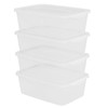 Parlynies 4-Pack Plastic Storage Containers with Latch Covers, BPA Free