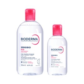 BIODERMA, Limpieza para Piel Sensible, Sensibio H2O 250  500ML, Dúo de Agua Micelar Desmaquillante, Calma la Irritación  250  500 ml, piel sensible,  