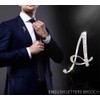 ETHOON - Broche con forma de letra, inicial de diamantes