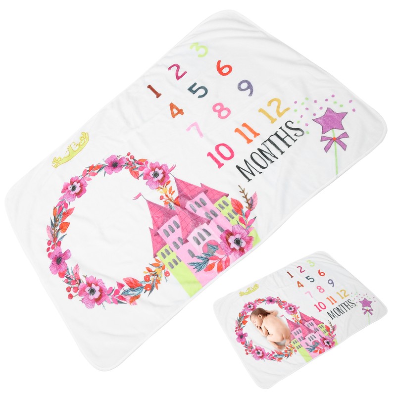 Infant Monthly Milestone Blankets Unisex Soft Month Blanket Photo Background