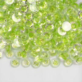 Flatback Rhinestones For Bedazzling Crafting Nails SS30 6mm 600 Pieces Transparent Resin Rhinestone Round Gems for DIY Bags Clothes Shoes Nail Art Glitter Stone Light Green