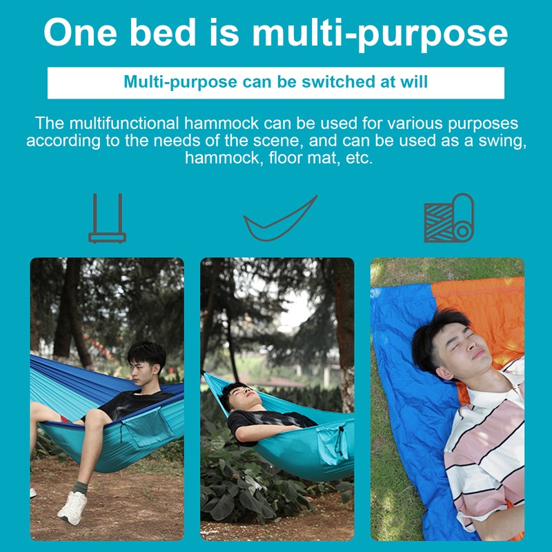 Outdoor Camping 2 Person Multifunctional Hammock Nylon Swing Bed with