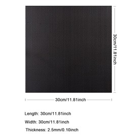 Kalolary Carbon Fiber Board, Real Carbon Fiber Sheets 0.5mm-5mm, 100% Glossy Surface (Plain Weave, 300*300*2.5mm)