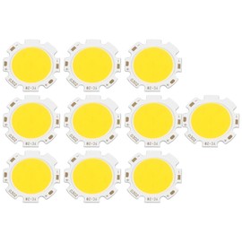 Strnek 10pcs Round COB 3W High Power LED Chip Bulb Lamp Light Aluminum Circuit Board LED Chip Module 300-330LM DC 9-11V (Warm White 3000K)