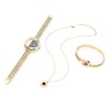 Business Style Women Watch Bracelet Necklace Set Anniversary Birthday Gift