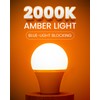 Bonlux Amber Light Bulbs 2000K, A19 9W E26 LED Yellow