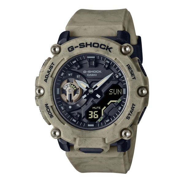 Casio G-Shock GA-2200 Series Wristwatch, Carbon Core Guard, Structure, Limited Model / SAND LAND SERIES (Brown), Waterproof