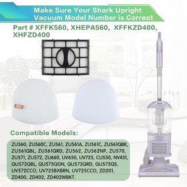 2 HEPA + 4 Foam Filters for Shark Navigator Zero-M Speed Upright Vacuum ZU560, ZU560C, ZU561, ZU561A, ZU561C, ZU561QBK, ZU561QBL, ZU561QRD, ZU562, ZU562NP, ZU570, ZU571, ZU572, ZU660 Vacuums Parts