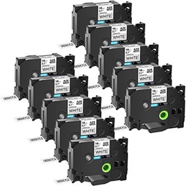 GREENCYCLE Compatible for Brother TZe-241 TZe241 TZ241 TZ-241 AZE Tape 18mm 0.7 Inch 3/4" Black on White Laminated Label Tape for PTD400, PTD400AD, PTD450, PTD600, PTP700, PTP710BT, 10 Pack